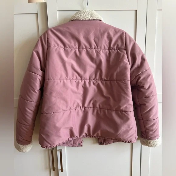 Vans Fawner Puffer Jacket/Sherpa Collar - Light Pink - XS - Picture 8 of 8